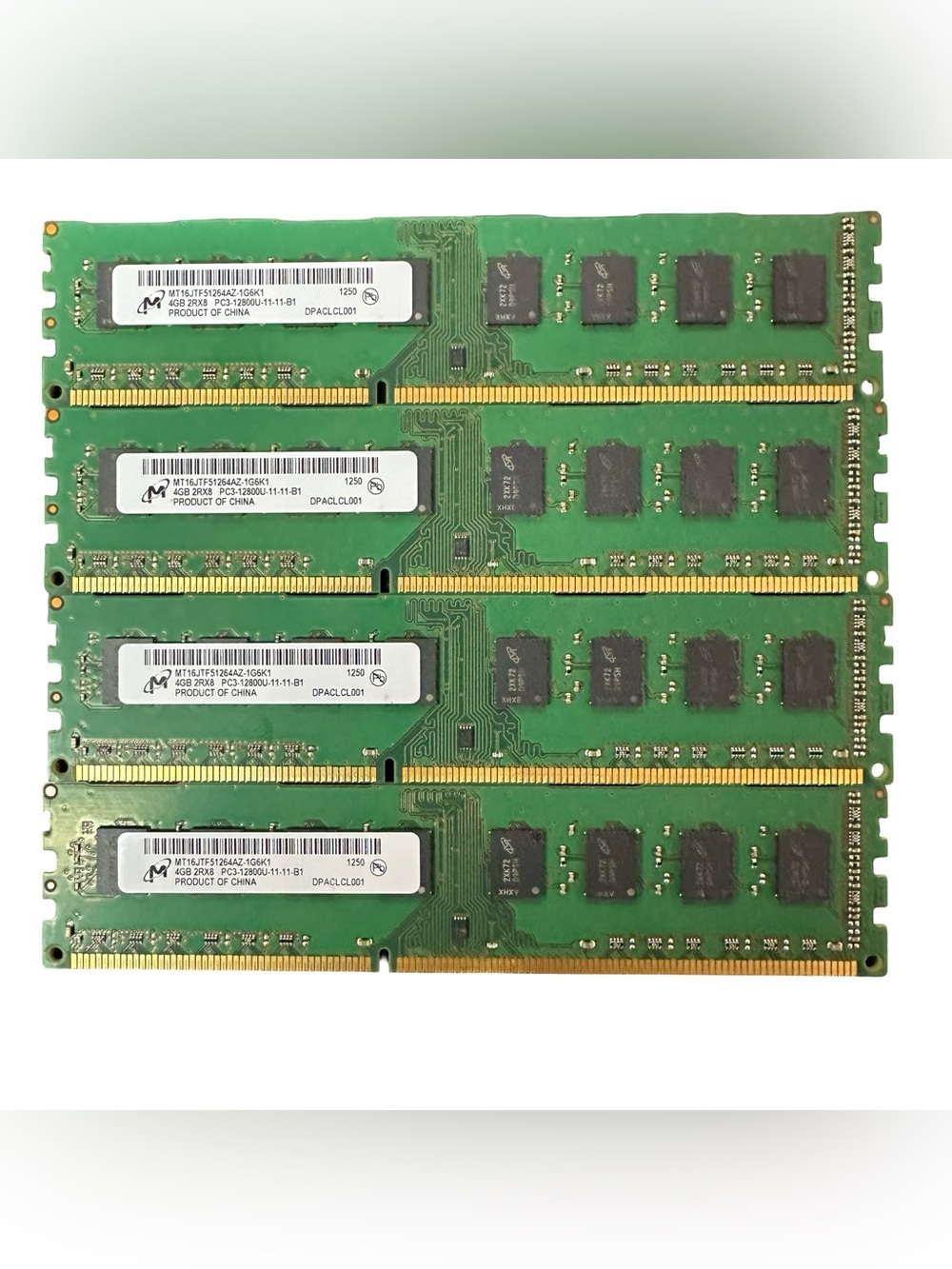 16GB DDR3-1600 Desktop RAM — 4x 4GB Micron